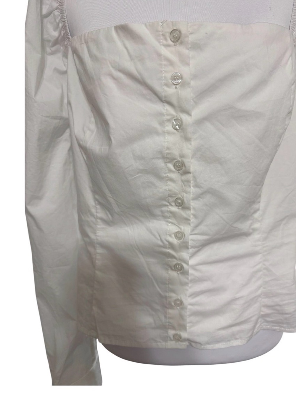 NWT LULUS WHITE COTTON PUFF SLEEVE SQUARE NECK BLOUSE XL ROMANTIC COTTAGECORE - Picture 6 of 10